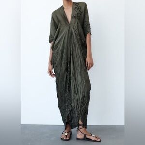 Zara Olive Green Maxi Dress